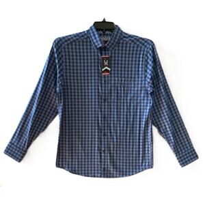 Johnston & Murphy Shirt Men's Small XC4 Extreme Comfort Long Sleeve Blue Ck NEW